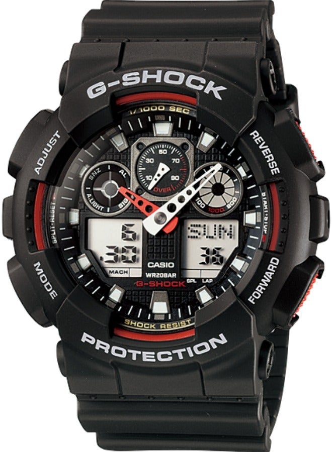 Casio 1/1000 SEC Stopwatch G Shock Outdoor Sports Watch for Men Analog Digital Black Men's Watch GA100-1A4 - Image 1